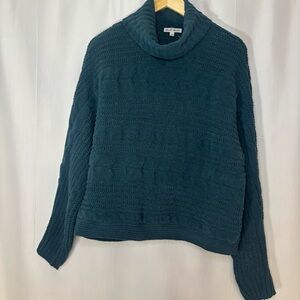 Derek Heart Deep Teal Cowl Neck Sweater Women Size Large